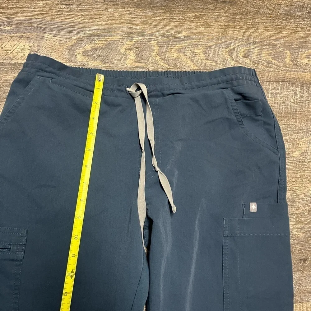 Figs Blue Cargo Pants with Elastic Waistband